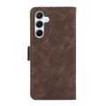 For Samsung Galaxy S24 5G ABEEL Frosted Magnetic RFID Leather Phone Case(Brown)