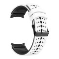 For Samsung Galaxy Watch 6 Two Color Silicone Watch Band(White Black)