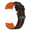 For Samsung Galaxy Watch 6 Two Color Silicone Watch Band(Black Orange)