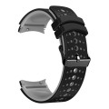 For Samsung Galaxy Watch 6 Two Color Silicone Watch Band(Black Grey)