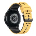 For Samsung Galaxy Watch 6 Two Color Silicone Watch Band(Yellow Black)