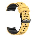 For Samsung Galaxy Watch 6 Two Color Silicone Watch Band(Yellow Black)