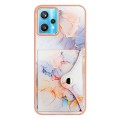 For Realme 9 Pro+ 5G Marble Pattern IMD Card Slot Phone Case(Galaxy Marble White)