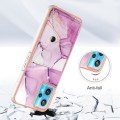 For Realme 9 Pro+ 5G Marble Pattern IMD Card Slot Phone Case(Pink Purple Gold)