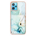 For Realme 9 Pro+ 5G Marble Pattern IMD Card Slot Phone Case(Green)