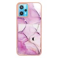 For Realme 9 Pro 5G Marble Pattern IMD Card Slot Phone Case(Pink Purple Gold)