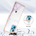 For Realme 9 Pro 5G Marble Pattern IMD Card Slot Phone Case(White Purple)