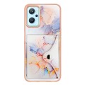 For Realme 9i / OPPO A36 Marble Pattern IMD Card Slot Phone Case(Galaxy Marble White)