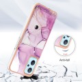 For Realme 9i / OPPO A36 Marble Pattern IMD Card Slot Phone Case(Pink Purple Gold)