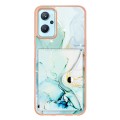 For Realme 9i / OPPO A36 Marble Pattern IMD Card Slot Phone Case(Green)