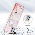 For Realme C21Y Marble Pattern IMD Card Slot Phone Case(Rose Gold)
