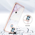 For Realme C21Y Marble Pattern IMD Card Slot Phone Case(White Purple)