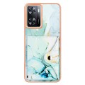 For Realme Narzo 50 5G Marble Pattern IMD Card Slot Phone Case(Green)