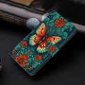 For LG K22/K22 + Crystal Painted Leather Phone case(Flower Butterfly)