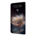 For LG K51 Crystal Painted Leather Phone case(Peony)