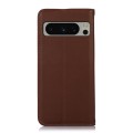 For Google Pixel 9 Pro KHAZNEH Nappa Top Layer Cowhide Leather Phone Case(Brown)