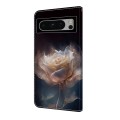 For Google Pixel 7a Crystal Painted Leather Phone case(Peony)