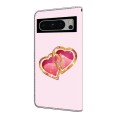 For Google Pixel 8 Crystal Painted Leather Phone case(Love Peach)