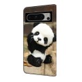 For Google Pixel 8 Pro Crystal Painted Leather Phone case(Panda)