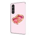 For Sony Xperia 1 IV Crystal Painted Leather Phone case(Love Peach)