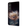 For Sony Xperia 1 IV Crystal Painted Leather Phone case(Peony)