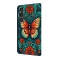 For Sony Xperia 1 V Crystal Painted Leather Phone case(Flower Butterfly)