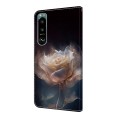 For Sony Xperia 5 III Crystal Painted Leather Phone case(Peony)