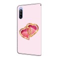 For Sony Xperia 10 III Crystal Painted Leather Phone case(Love Peach)