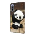 For Sony Xperia 10 III Crystal Painted Leather Phone case(Panda)