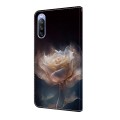 For Sony Xperia 10 IV Crystal Painted Leather Phone case(Peony)