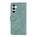 For Samsung Galaxy A13 5G / A04s ABEEL Color Block Magnetic RFID Leather Phone Case(Cyan-Pink)