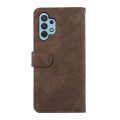 For Samsung Galaxy A32 4G ABEEL Color Block Magnetic RFID Leather Phone Case(Brown-Blue)