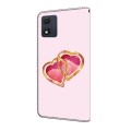 For Motorola Moto E13 Crystal Painted Leather Phone case(Love Peach)