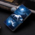 For Motorola Moto E13 Crystal Painted Leather Phone case(White Horse)