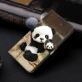 For Motorola Moto E13 Crystal Painted Leather Phone case(Panda)