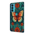 For Motorola Moto E20/E30/E40 Crystal Painted Leather Phone case(Flower Butterfly)