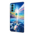 For Motorola Moto E20/E30/E40 Crystal Painted Leather Phone case(Colorful Sky)