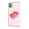 For Motorola Moto G22 Crystal Painted Leather Phone case(Love Peach)