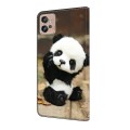 For Motorola Moto G22 Crystal Painted Leather Phone case(Panda)