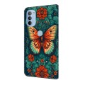 For Motorola Moto G31/G41 Crystal Painted Leather Phone case(Flower Butterfly)