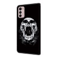 For Motorola Moto G42 Crystal Painted Leather Phone case(Skull)