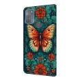 For Motorola Moto G50 Crystal Painted Leather Phone case(Flower Butterfly)