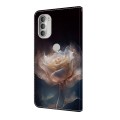 For Motorola Moto G51 5G Crystal Painted Leather Phone case(Peony)