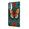 For Motorola Moto G52 4G/G82 Crystal Painted Leather Phone case(Flower Butterfly)
