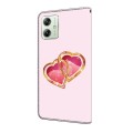 For Motorola Moto G54 Crystal Painted Leather Phone case(Love Peach)
