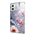 For Motorola Moto G54 Crystal Painted Leather Phone case(Koi)