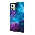 For Motorola Moto G54 Crystal Painted Leather Phone case(Starry Sky)