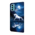 For Motorola Moto G60/G40 Fusion Crystal Painted Leather Phone case(White Horse)