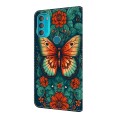 For Motorola Moto G71 5G Crystal Painted Leather Phone case(Flower Butterfly)