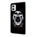 For Motorola Moto G73 Crystal Painted Leather Phone case(Skull)